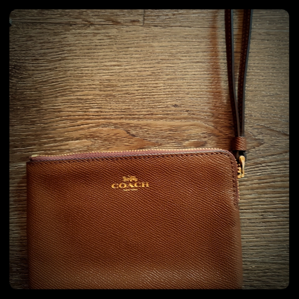 COACH Leather Coin Zip Wristlet